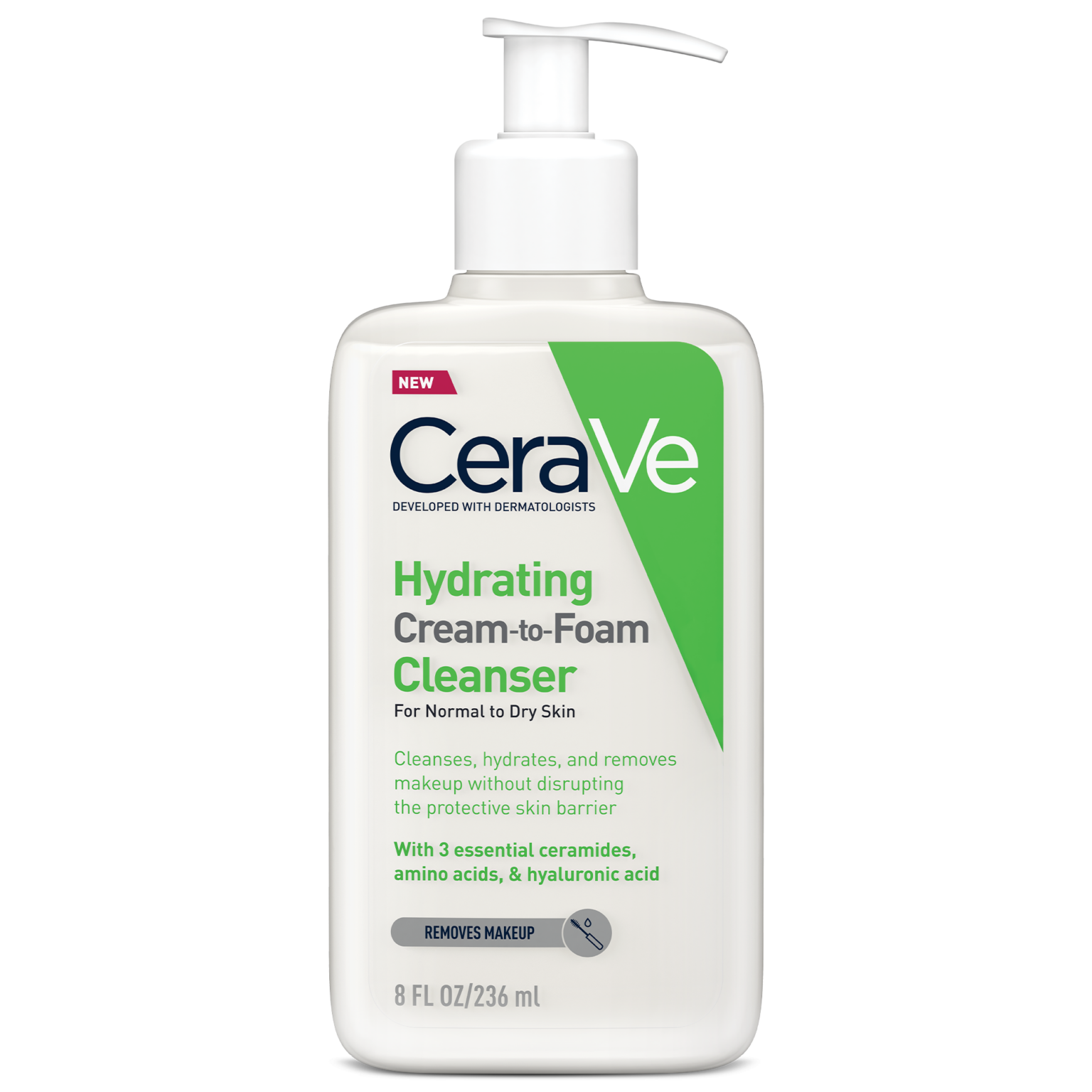 CeraVe Hydrating Cream to Foam Cleanser 236ml - Image 1