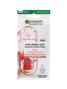 Garnier Skin Active 1% Hyaluronic Acid + Watermelon Firming Ampoule Sheet Mask 15g