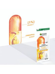 Garnier Skin Active 1% Vitamin Cg + Pineapple Anti Fatigue Ampoule Sheet Mask 15g - Image 6