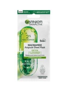 Garnier Skin Active 2% Niacinamide + Kale Detox Ampoule Sheet Mask 15g