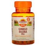 Sundown Naturals, Ginkgo Biloba Standardized 60mg, 100 Tablets