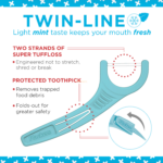 Plackers Twin-Line Dental Floss Picks, Cool Mint, 75 Count - Image 2