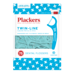 Plackers Twin-Line Dental Floss Picks, Cool Mint, 75 Count