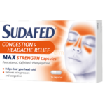 Sudafed Congestion & Headache Relief Max Strength Caps 16's