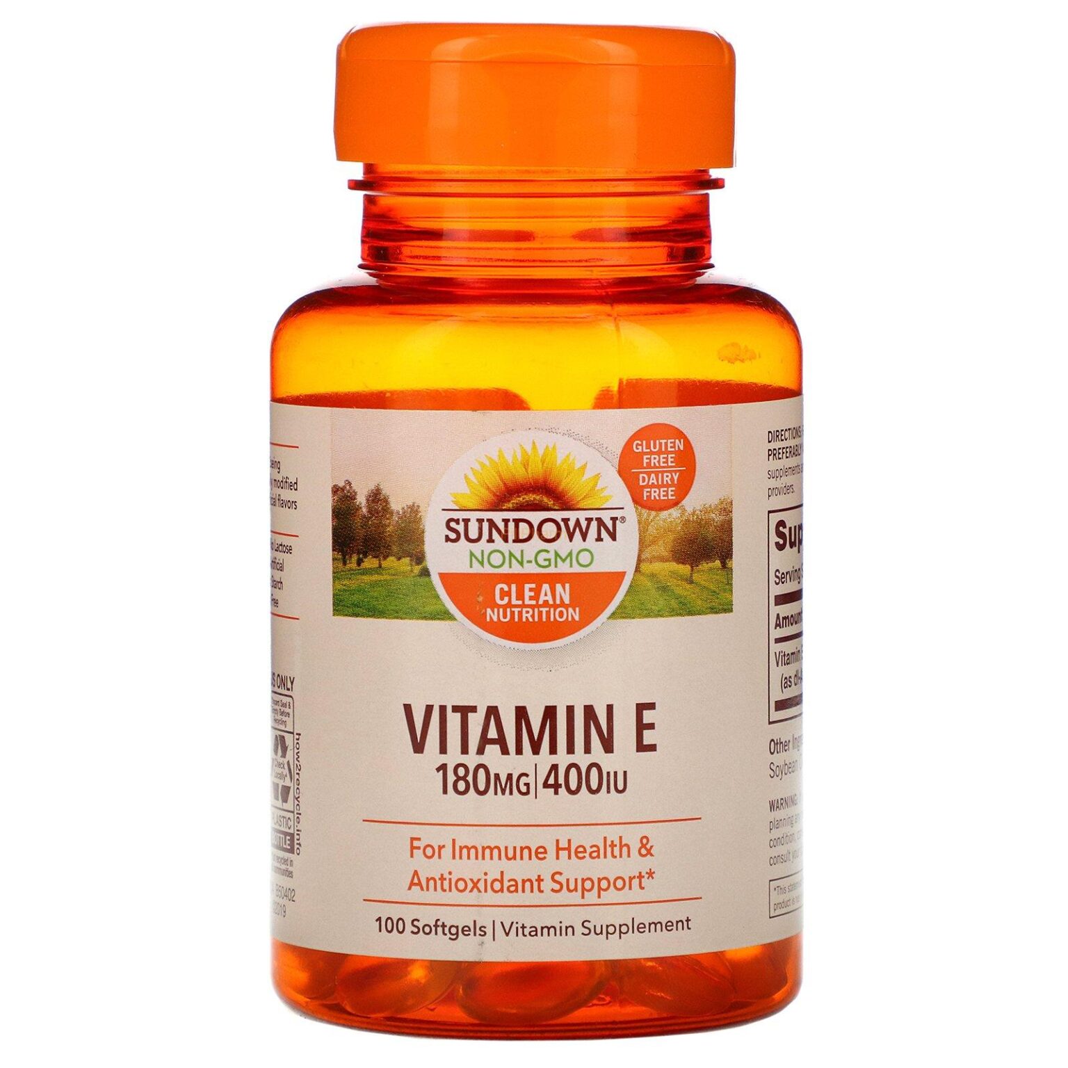 Sundown Naturals, Vitamin E 400 IU Softgels - Image 1