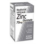 Health Aid Zinc Gluconate 70mg (10mg elemental Zinc) Tablets