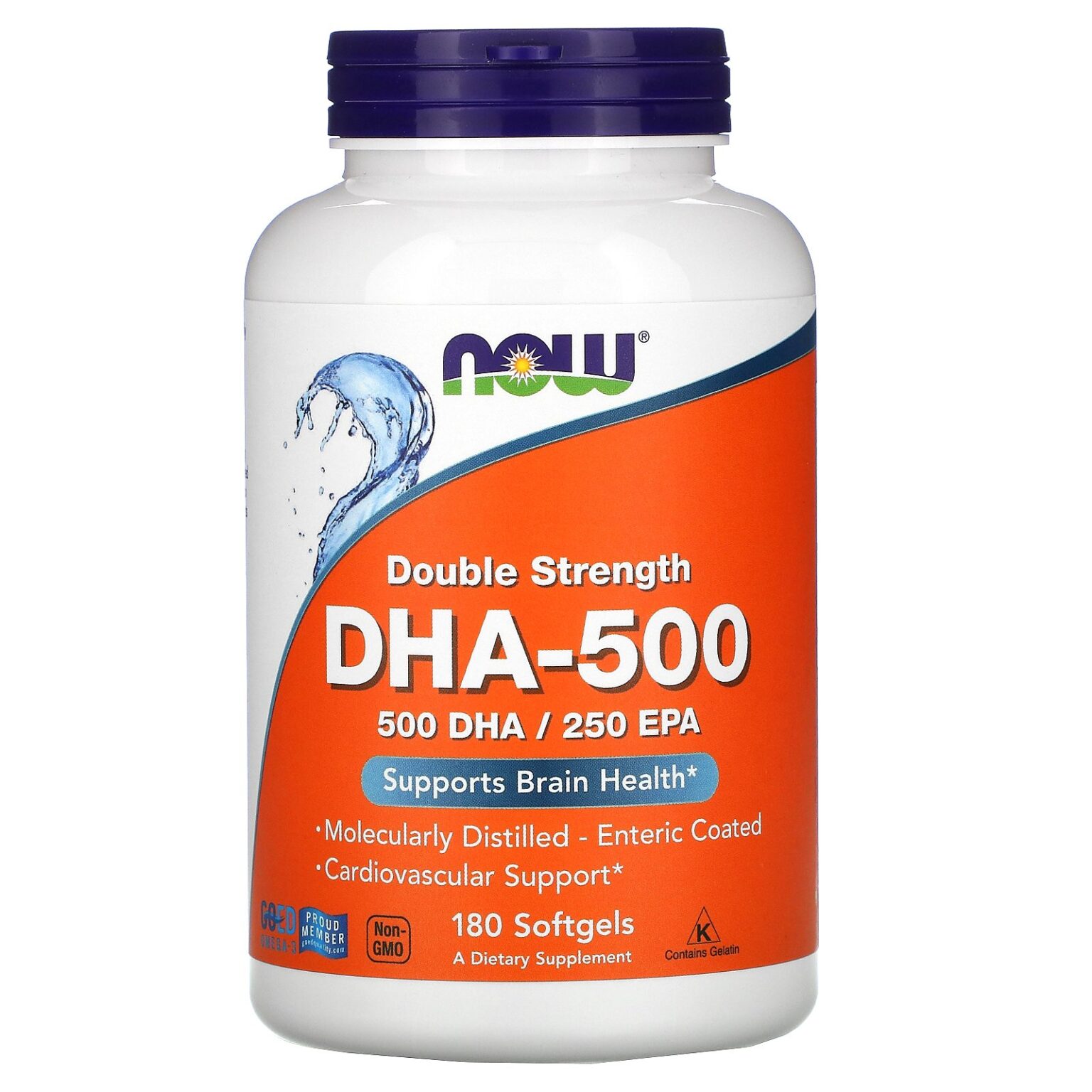 Now DHA-500, Double Strength - 180 Softgels - Image 1