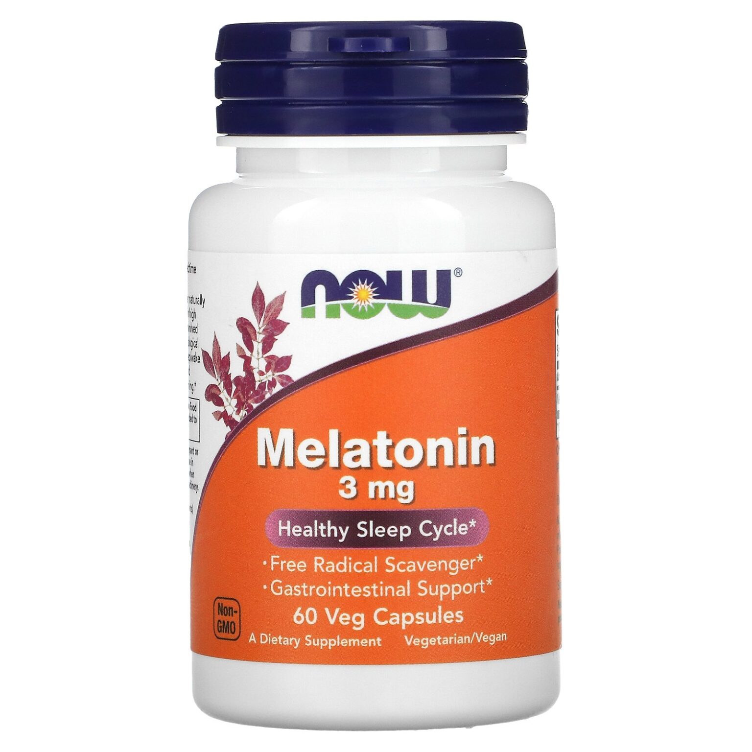 NOW Foods Melatonin 3 mg Veg Capsules 60's - Image 1