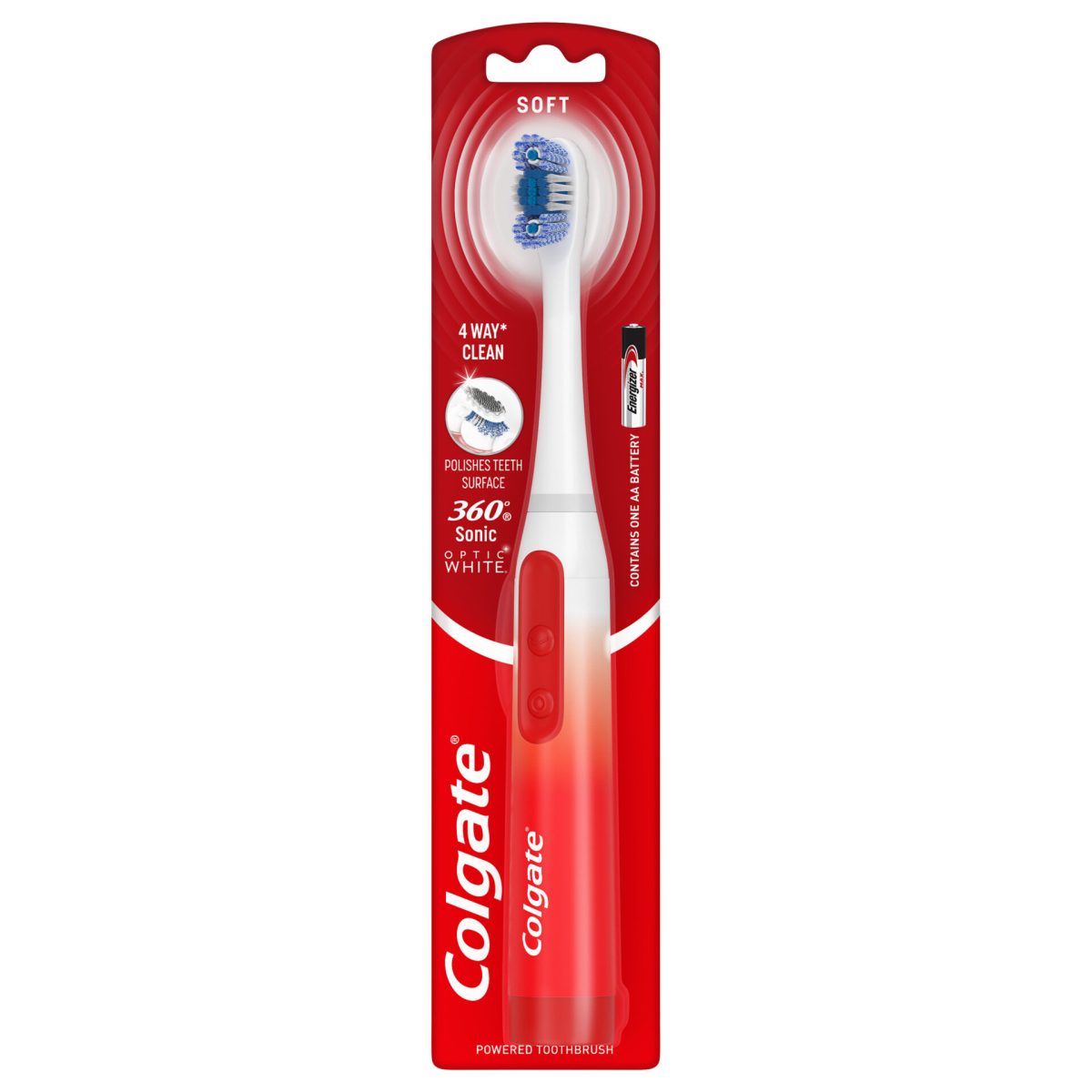 Colgate Battery Tooth Brush Adult - 360 Sonic Optic White - Image 1