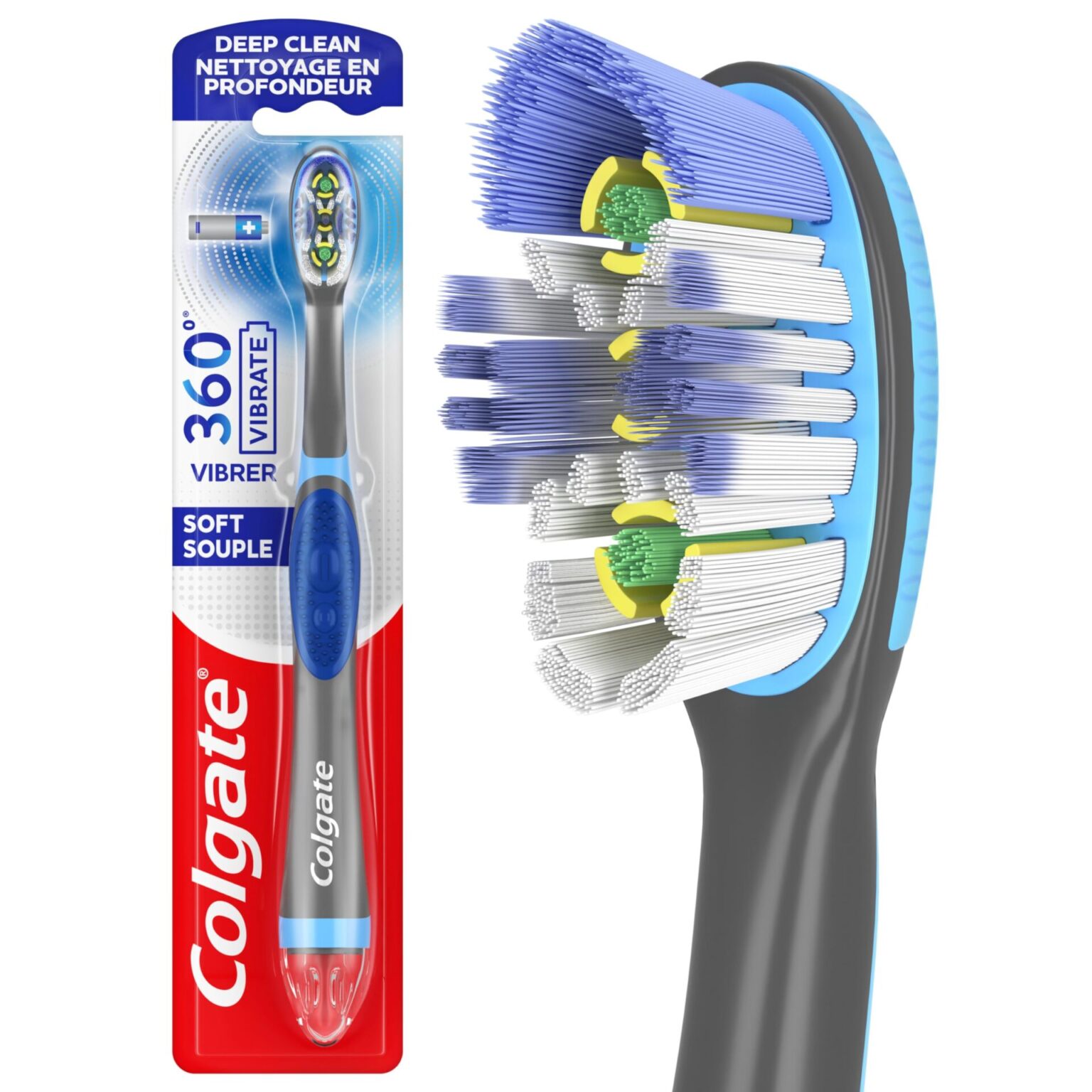 Colgate 360 Sonic Battery Power Electric Toothbrush (VIBRER 360), Soft 1's - Image 1