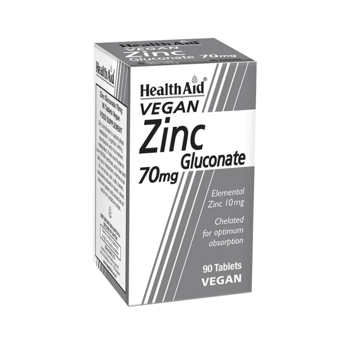 HealthAid Zinc Gluconate 70mg Tablets  100's - Image 1