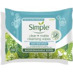 Simple Daily Skin Detox Clear+Matte Cleansing Wipes 20's