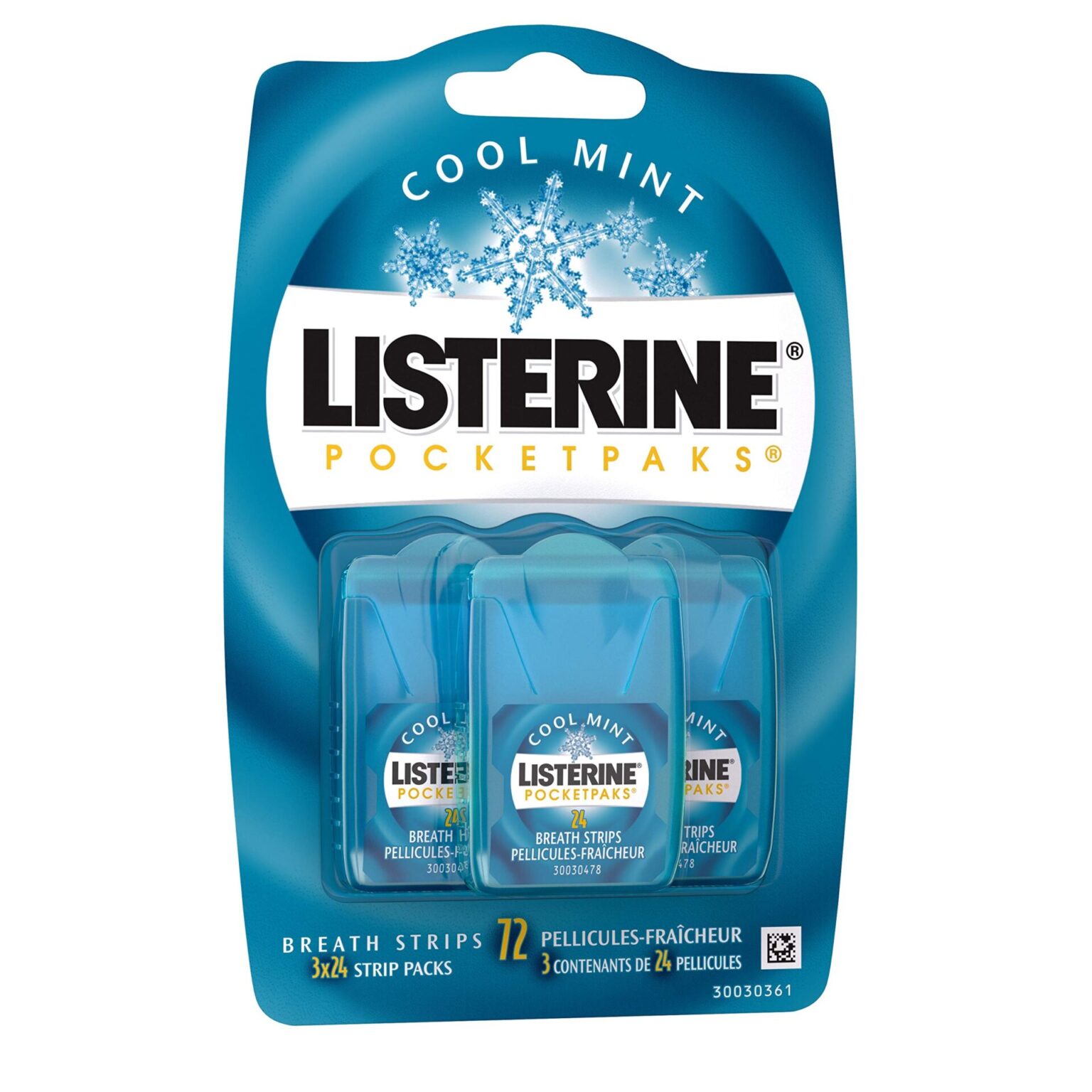Listerine Coolmint Pocketpaks FreshBreath Strips 72's - Image 1