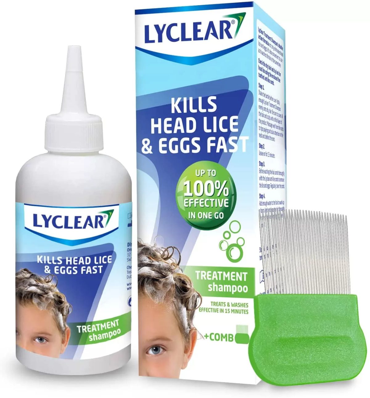 Lyclear Shampoo + Comb 200ml - Image 1