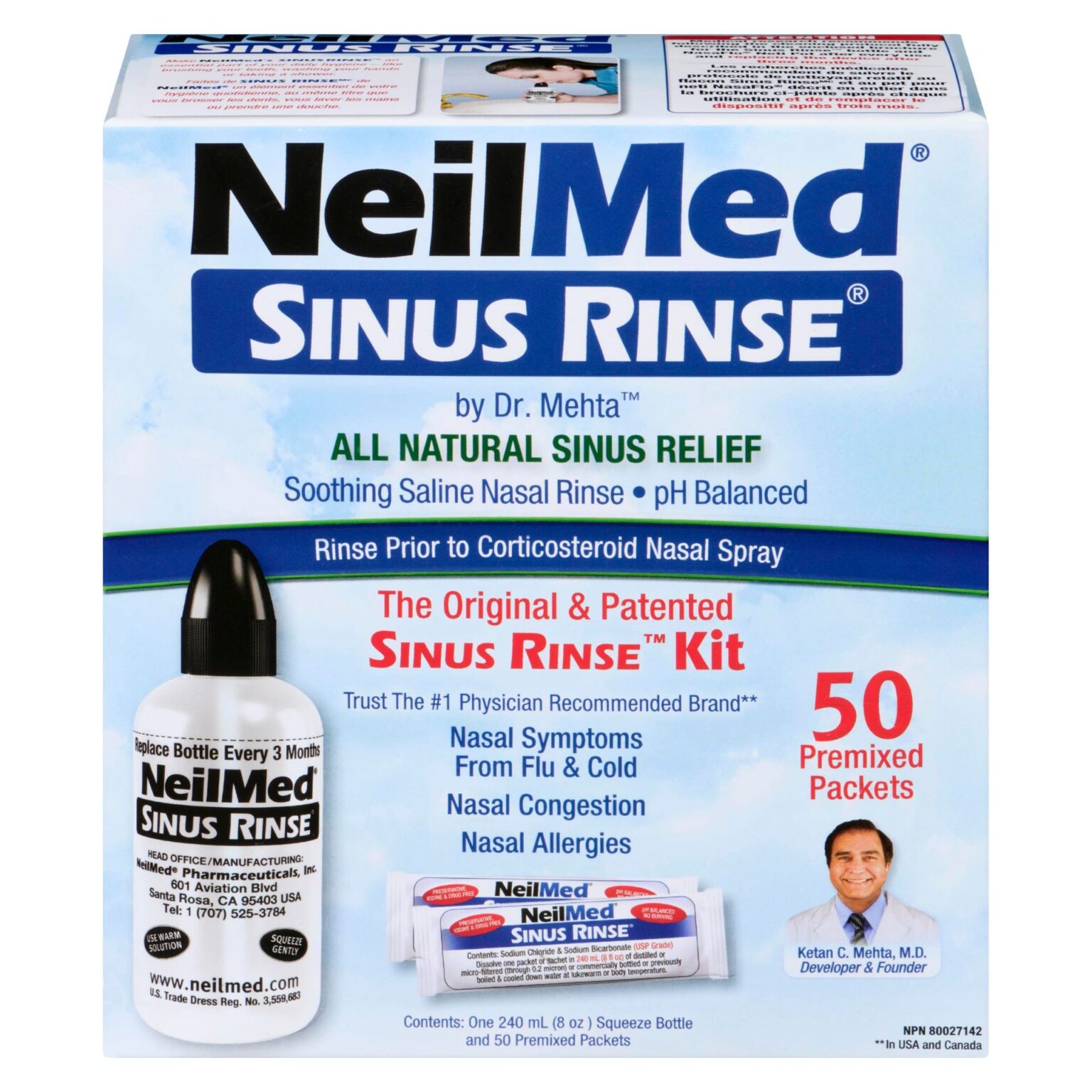 Neilmed Sinus Rinse All Natural Premixed Sachets 50's - Image 1