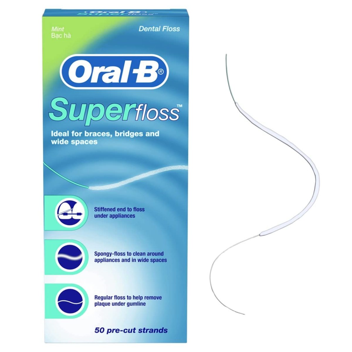 Oral-B SUPER FLOSS (For Braces, Bridges, Wide Space) 50's - Image 1