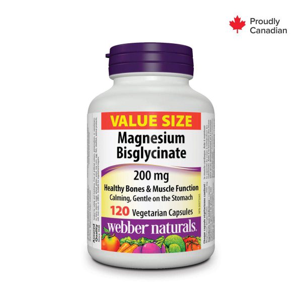 Webber Naturals Magnesium Bisglycinate 200mg Veg Capsules 120's - HEMLOCK