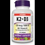 Webber Naturals K2 + D3 softgels 30's