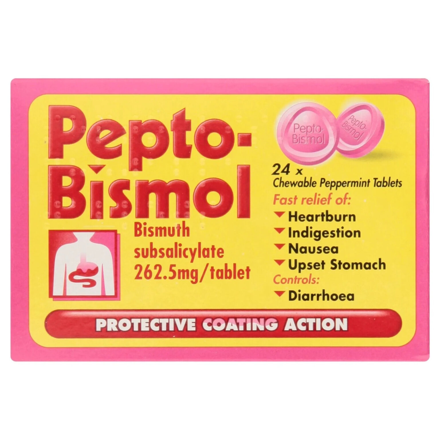 PEPTO BISMOL ORIGINAL CHEWABLE TABLETS 24'S - Image 1