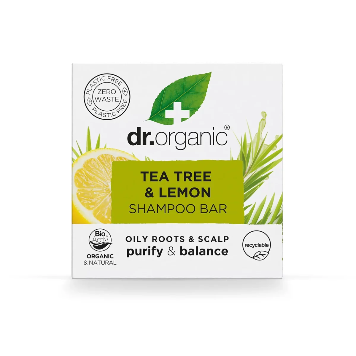 Dr Organic Tea Tree & Lemon Shampoo Bar 75g - Image 1
