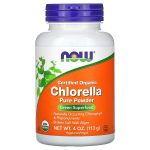 NOW Foods, Certified Organic Chlorella, Pure Powder 113g