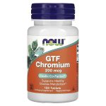 NOW Foods, GTF Chromium, 200mcg, 100 Tablets
