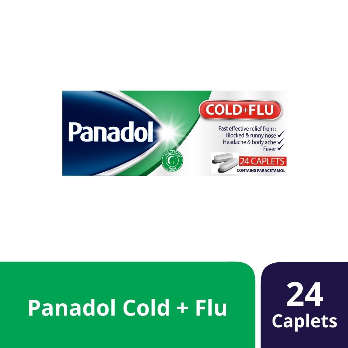 Panadol Cold&Flu Tablets 24's-Night - Image 1