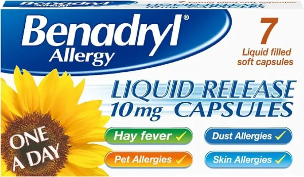 Benadryl Allergy Liquid Release Capsules 10mg 7's