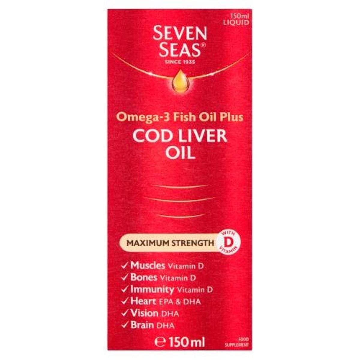Seven Seas Max Strength Cod Liver Oil 150ml - Image 1