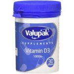 Valupak Vitamins D3 Capsules 1000IU (30’s)