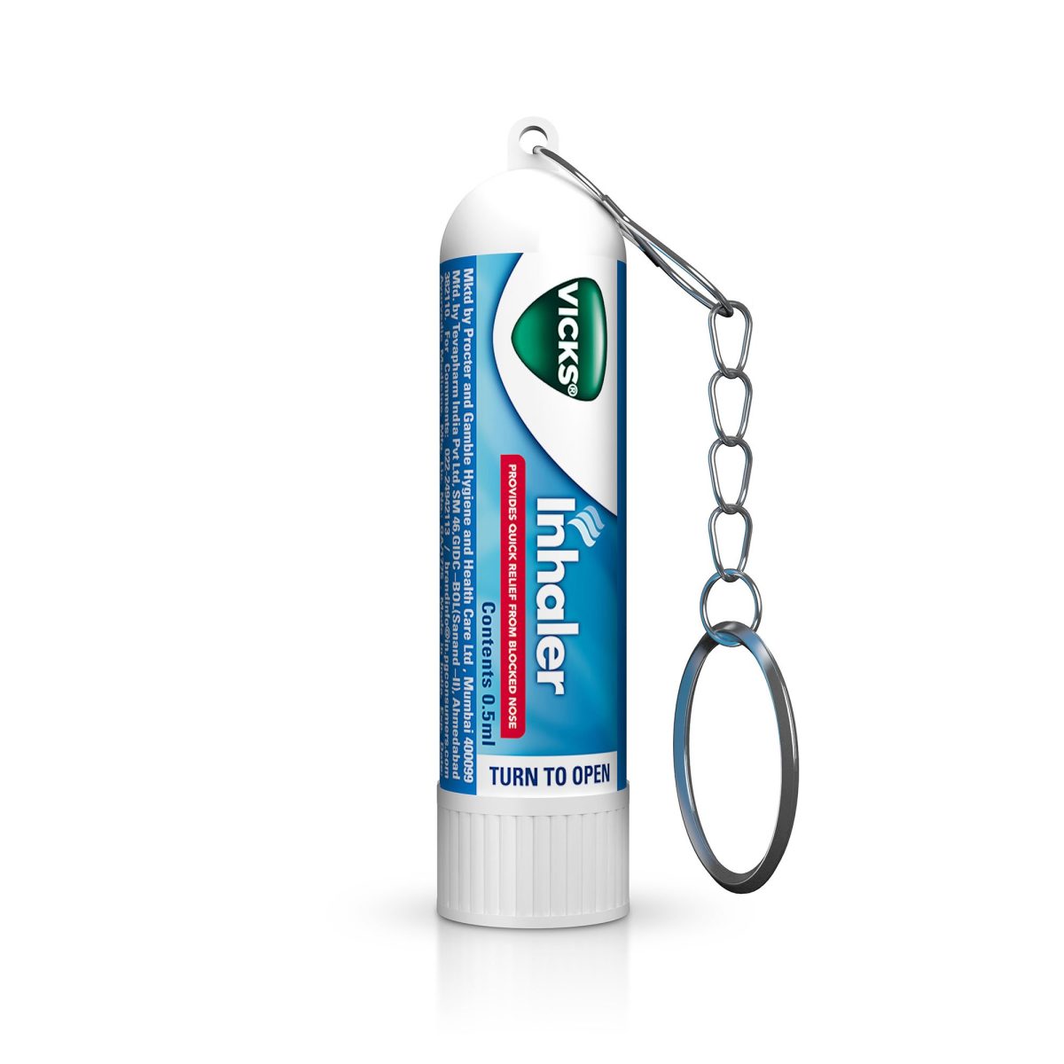 Vicks Keychain Inhaler Relief for Cold Sinus Nasal Congestion 0.5ml - Image 1