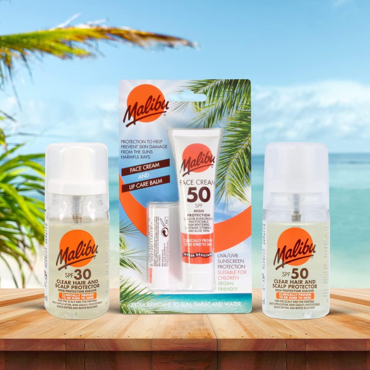 Malibu Sun SPF 50 Face Cream and SPF 30 Lip Balm Duo (2 pack) - Image 1