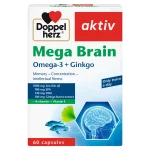 Doppelherz aktiv Mega Brain Omega-3 + Ginkgo (60 Capsules)